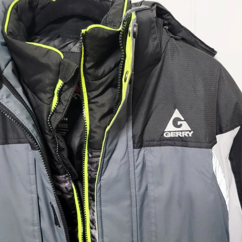 Gerry Boys Size Large 14/16 Winter Snow 2 in 1 Coat Jacket Gray Black EUC - Picture 4 of 14